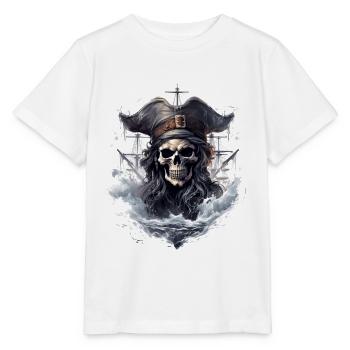 Pirate Skull Jolly Roger Costume Cadeau - T-shirt bio MINI CREATOR Stanley/Stella Enfant - blanc - Devant - Maike (125cm)
