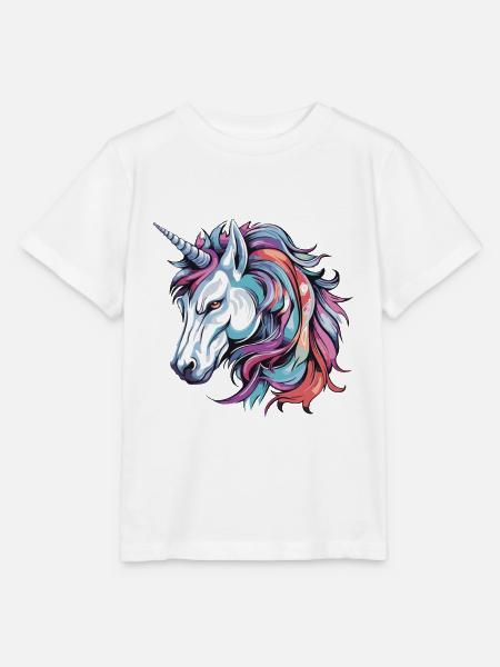 Einhorn Portrait - Stanley/Stella Kinder T-Shirt MINI CREATOR  - Weiß