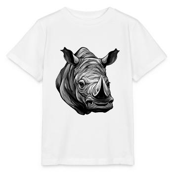 Nashorn Portrait - Stanley/Stella Kinder T-Shirt MINI CREATOR  - Weiß - Vorne - Maike (125cm)