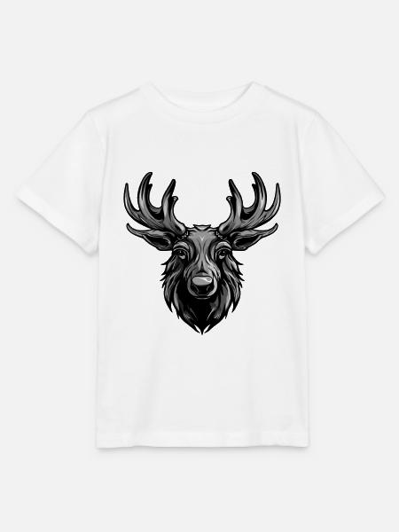 Elch Portrait - Stanley/Stella Kinder T-Shirt MINI CREATOR  - Weiß