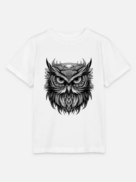 Eule Portrait - Stanley/Stella Kinder T-Shirt MINI CREATOR - Weiß