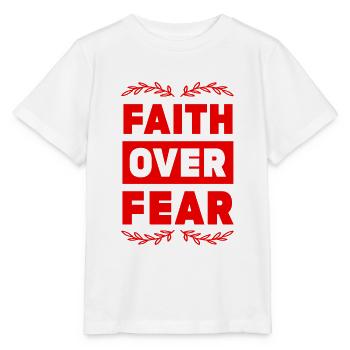 La foi biblique plutôt que la peur - T-shirt bio MINI CREATOR Stanley/Stella Enfant - blanc - Devant - Maike (125cm)