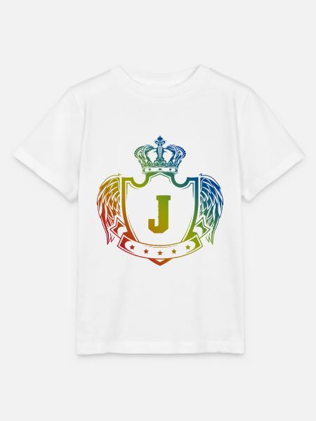 J Buchstabe Wappen - Stanley/Stella Kinder T-Shirt MINI CREATOR - Weiß
