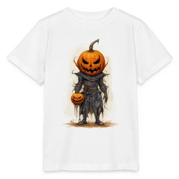 Halloween Jack O Lantern Skull Pumpkin - Stanley/Stella MINI CREATOR Kids’ T-Shirt - white - Front - Maike (125cm)