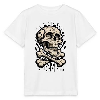 Totenkopf Skull And Bones Totenschädel - Stanley/Stella MINI CREATOR Kids’ T-Shirt - white - Front - Maike (125cm)
