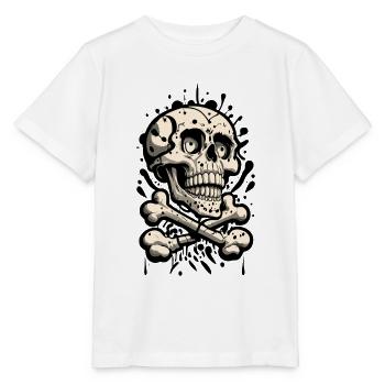 Totenkopf Skull And Bones Totenschädel - Stanley/Stella MINI CREATOR Kids’ T-Shirt - white - Front - Maike (125cm)