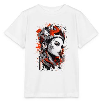 Abstrait coloré jeune femme Graffiti Art - T-shirt bio MINI CREATOR Stanley/Stella Enfant - blanc - Devant - Maike (125cm)