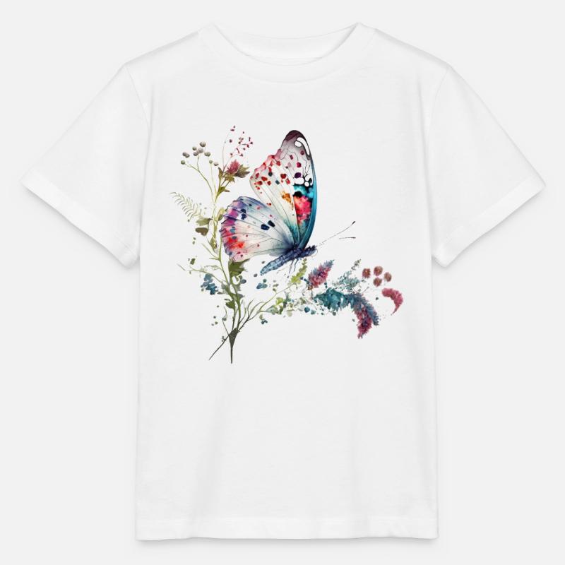 Papillon délicat - T-shirt bio MINI CREATOR Stanley/Stella Enfant - blanc
