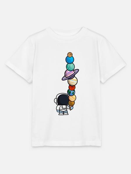Astronaut Eis Essen Planeten Lustig - Stanley/Stella Kinder T-Shirt MINI CREATOR  - Weiß