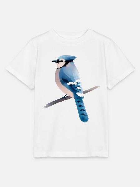 Blauhäher auf Ast - Stanley/Stella Kinder T-Shirt MINI CREATOR  - Weiß