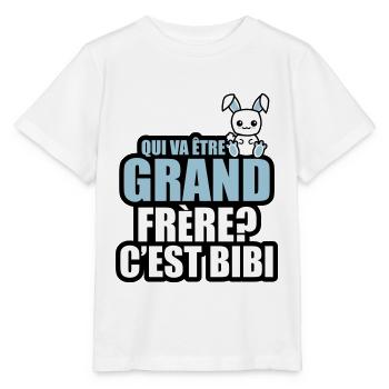 qui va être grand frère? c'est bibi - T-shirt bio MINI CREATOR Stanley/Stella Enfant - blanc - Devant - Maike (125cm)