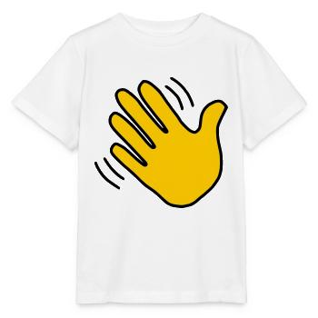 Emoji Hand winken Skizze Farbe - Stanley/Stella Kinder T-Shirt MINI CREATOR  - Weiß - Vorne - Maike (125cm)