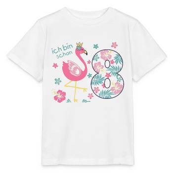 8. Geburtstag niedlicher Flamingo Mädchen Geschenk - Stanley/Stella Kinder T-Shirt MINI CREATOR  - Weiß - Vorne - Maike (125cm)