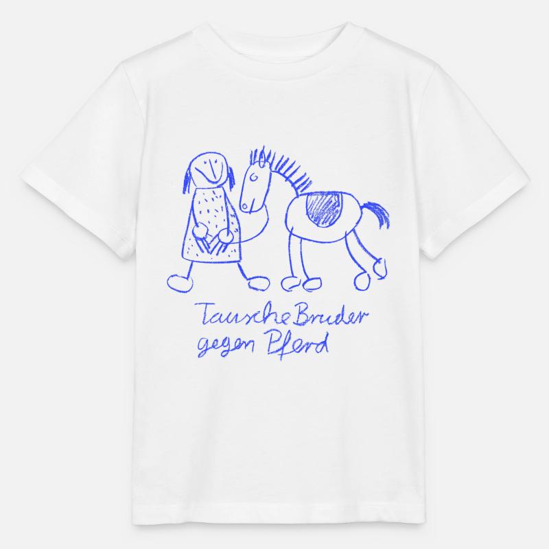 Tausche Bruder gegen Pferd - Stanley/Stella Kinder T-Shirt MINI CREATOR - Weiß