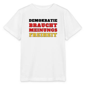 Grundrechte Meinungsfreiheit Demo politik wählen - Stanley/Stella Kinder T-Shirt MINI CREATOR  - Weiß - Vorne - Maike (125cm)
