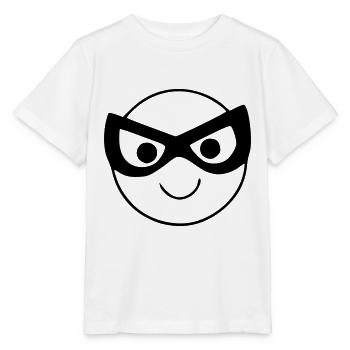 Emoji Sketch Mask noir - T-shirt bio MINI CREATOR Stanley/Stella Enfant - blanc - Devant - Maike (125cm)