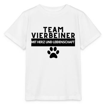 Team Vierbeiner Hund Hunde Hundeliebe Hundepfote - Stanley/Stella Kinder T-Shirt MINI CREATOR  - Weiß - Vorne - Maike (125cm)