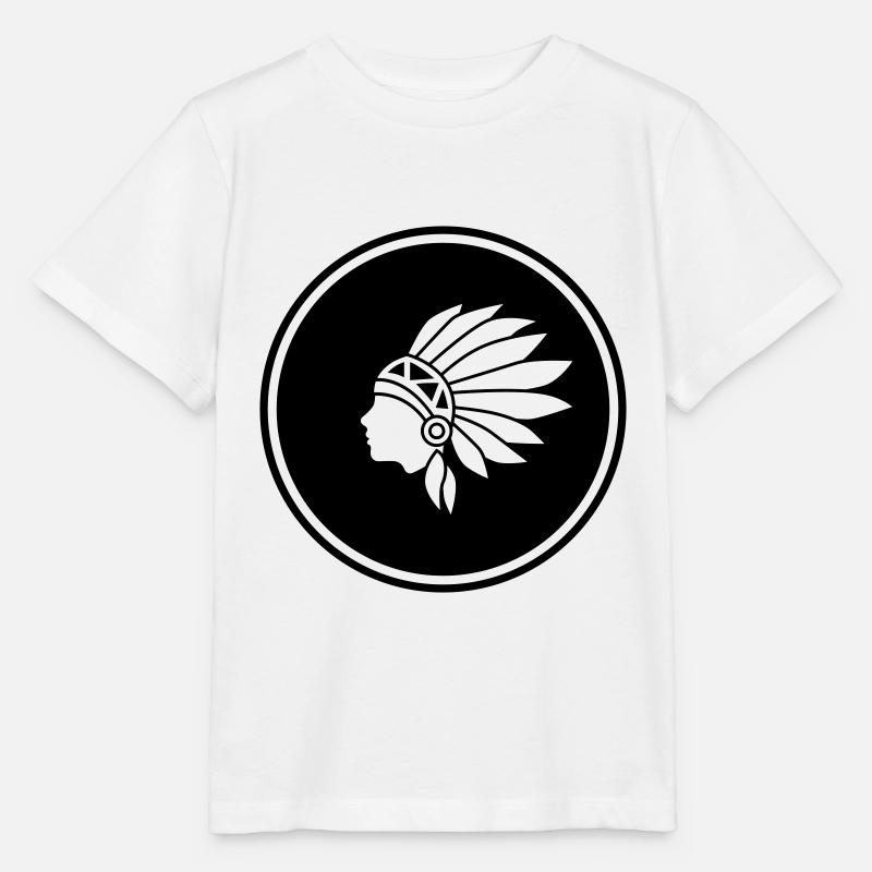 Tête indienne - T-shirt bio MINI CREATOR Stanley/Stella Enfant - blanc