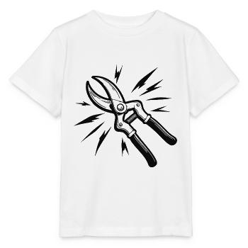 Cool garden shears design for the gardener - Stanley/Stella MINI CREATOR Kids’ T-Shirt - white - Front - Maike (125cm)