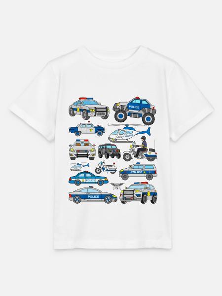 Polizeiautos Polizei Fahrzeuge für Kinder - Stanley/Stella Kinder T-Shirt MINI CREATOR - Weiß