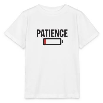 Batterie Akku Patience Geduld Arbeit Stress - Stanley/Stella Kinder T-Shirt MINI CREATOR  - Weiß - Vorne - Maike (125cm)