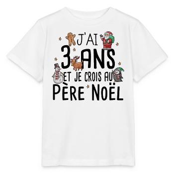 3 ans Père Noël Anniversaire Fille Garçon Fillette - T-shirt bio MINI CREATOR Stanley/Stella Enfant - blanc - Devant - Maike (125cm)