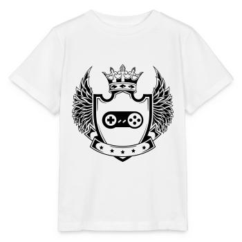 Gamepad Wappen Gamer - Stanley/Stella Kinder T-Shirt MINI CREATOR  - Weiß - Vorne - Maike (125cm)