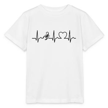 Scorpio - Poison Stinger - Pulse - Heart Curve - ECG - Stanley/Stella MINI CREATOR Kids’ T-Shirt - white - Front - Maike (125cm)