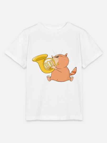 Katze spielt Musik - Stanley/Stella Kinder T-Shirt MINI CREATOR  - Weiß