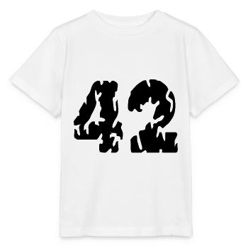42 Maillot numéro - T-shirt bio MINI CREATOR Stanley/Stella Enfant - blanc - Devant - Maike (125cm)