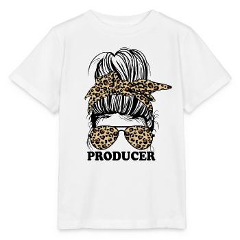 Produzent Messy Bun Cheetah Bandana Produzent - Stanley/Stella Kinder T-Shirt MINI CREATOR  - Weiß - Vorne - Maike (125cm)