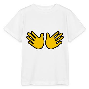 Emoji Hand Open Sketch Color - T-shirt bio MINI CREATOR Stanley/Stella Enfant - blanc - Devant - Maike (125cm)