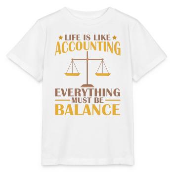 Das Leben ist wie eine Buchhaltung - Stanley/Stella Kinder T-Shirt MINI CREATOR  - Weiß - Vorne - Maike (125cm)