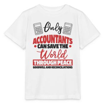 Nur Buchhalter können die Welt retten - Stanley/Stella Kinder T-Shirt MINI CREATOR  - Weiß - Vorne - Maike (125cm)