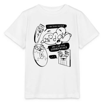 Technologie-Speicher-Witz - Stanley/Stella Kinder T-Shirt MINI CREATOR  - Weiß - Vorne - Maike (125cm)