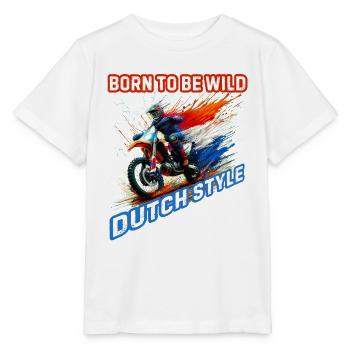 Robuste Motorradbekleidung mit holländischer Flagge - Stanley/Stella Kinder T-Shirt MINI CREATOR  - Weiß - Vorne - Maike (125cm)