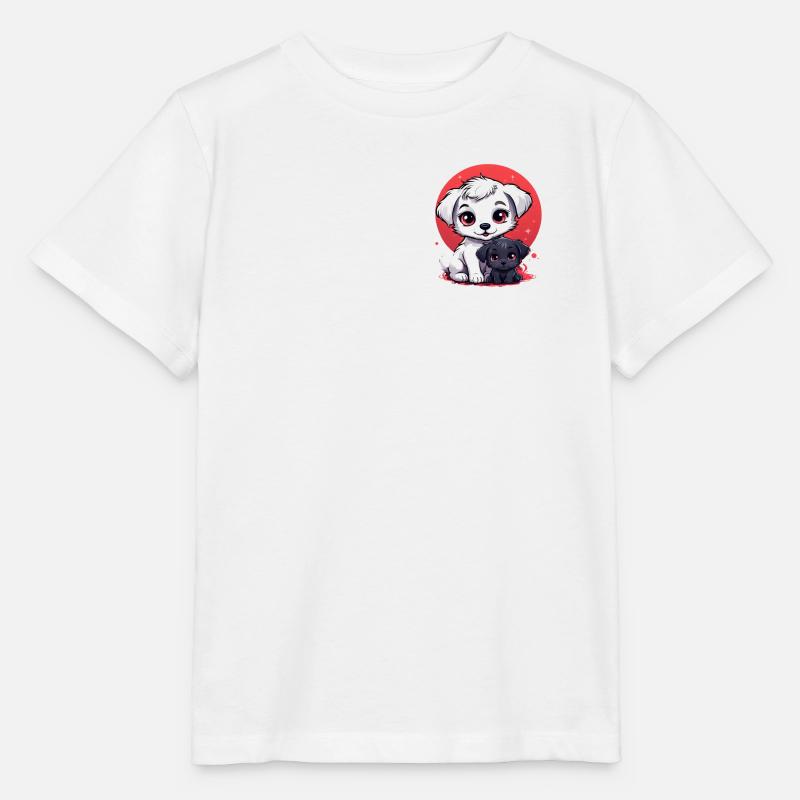 Deux petits chiots - T-shirt bio MINI CREATOR Stanley/Stella Enfant - blanc