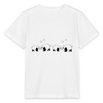 Panda Pattern Animal Love Animals Line - Stanley/Stella MINI CREATOR Kids’ T-Shirt - white - Front - Maike (125cm)
