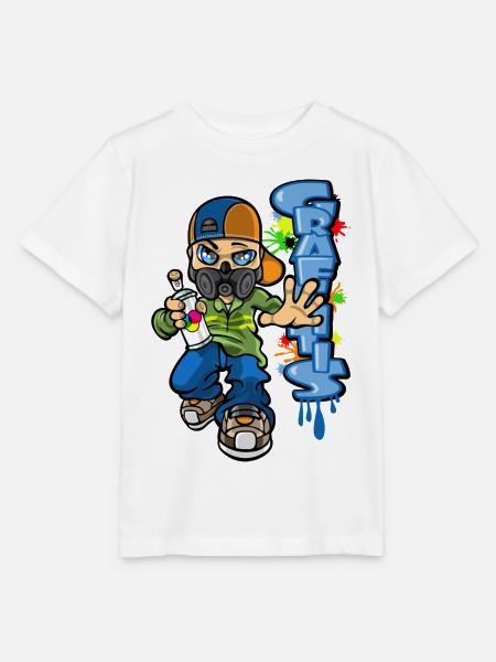 B-Boy und Graffiti - Stanley/Stella Kinder T-Shirt MINI CREATOR  - Weiß