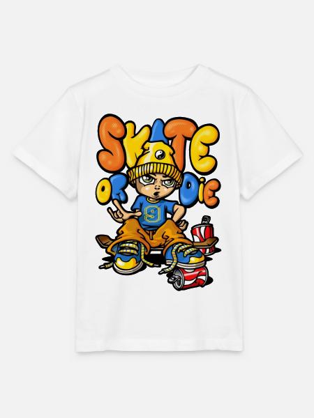 Skateboard und Graffiti - Stanley/Stella Kinder T-Shirt MINI CREATOR - Weiß