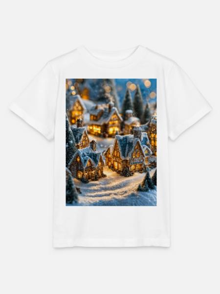 Gemütliches verschneites Dorf Winterglühen - Stanley/Stella Kinder T-Shirt MINI CREATOR - Weiß