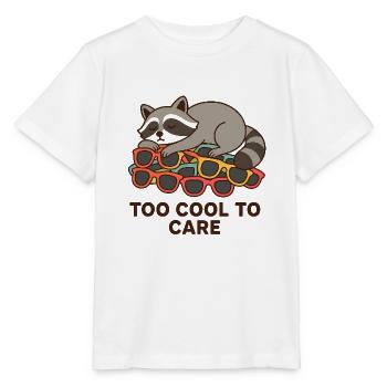 Waschbär mit Sonnenbrillen – Too Cool to Care - Stanley/Stella Kinder T-Shirt MINI CREATOR  - Weiß - Vorne - Maike (125cm)
