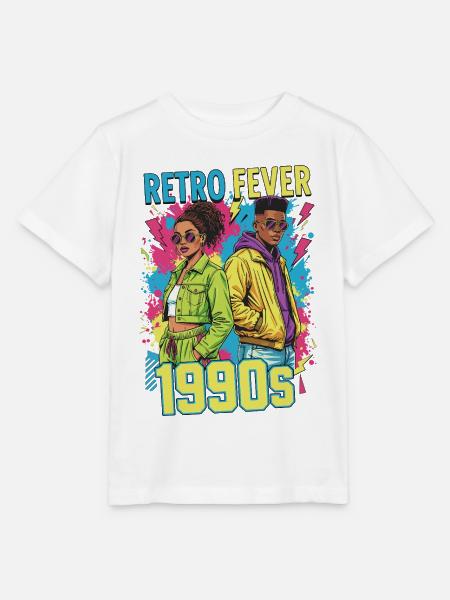 90s 90er Jahre Musik Bunt Party Karneval Kostüm - Stanley/Stella Kinder T-Shirt MINI CREATOR - Weiß