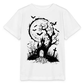 🦇 La maison hantée - Halloween - T-shirt bio MINI CREATOR Stanley/Stella Enfant - blanc - Devant - Maike (125cm)