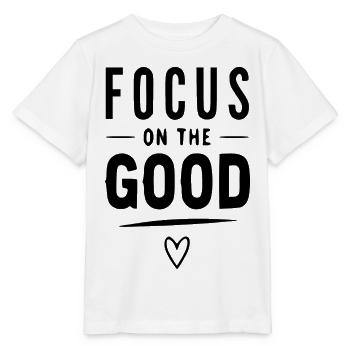 Focus On Be Out – Typographie Minimaliste & - T-shirt bio MINI CREATOR Stanley/Stella Enfant - blanc - Devant - Maike (125cm)