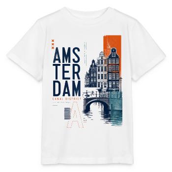 Mosaïque du canal d’Amsterdam - T-shirt bio MINI CREATOR Stanley/Stella Enfant - blanc - Devant - Maike (125cm)