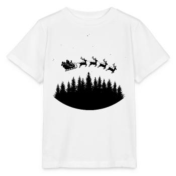Weihnachtsmann Schlitten Rentiere - Stanley/Stella Kinder T-Shirt MINI CREATOR  - Weiß - Vorne - Maike (125cm)