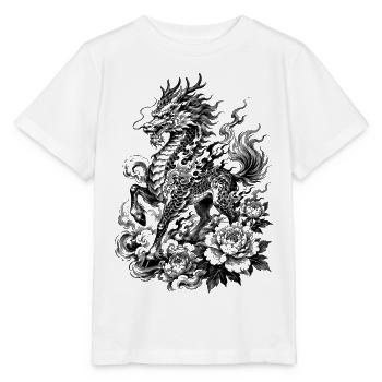 Japanese Kirin in Irezumi Tattoo Style - Stanley/Stella MINI CREATOR Kids’ T-Shirt - white - Front - Maike (125cm)