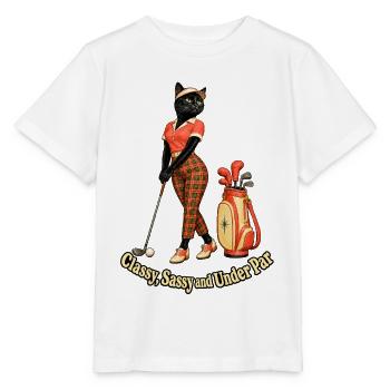 Eleganter Golfer - Stanley/Stella Kinder T-Shirt MINI CREATOR  - Weiß - Vorne - Maike (125cm)