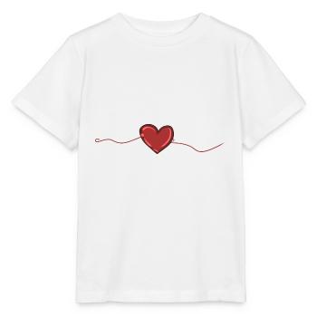 coeur fil rouge ligne connectée connecter l’amour - T-shirt bio MINI CREATOR Stanley/Stella Enfant - blanc - Devant - Maike (125cm)